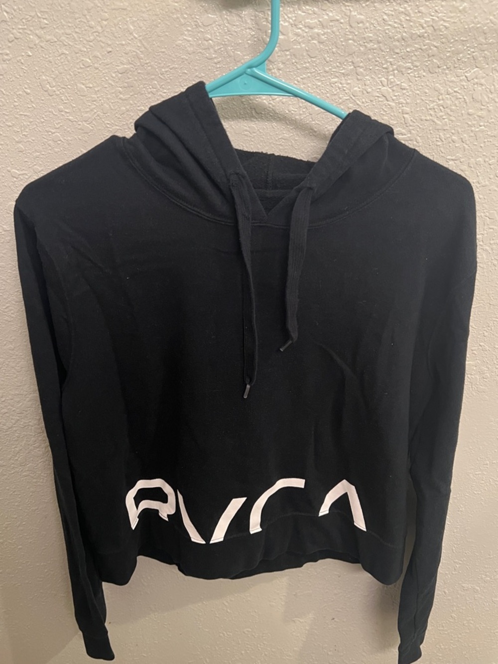RVCA White Brand Label on Black Fabric